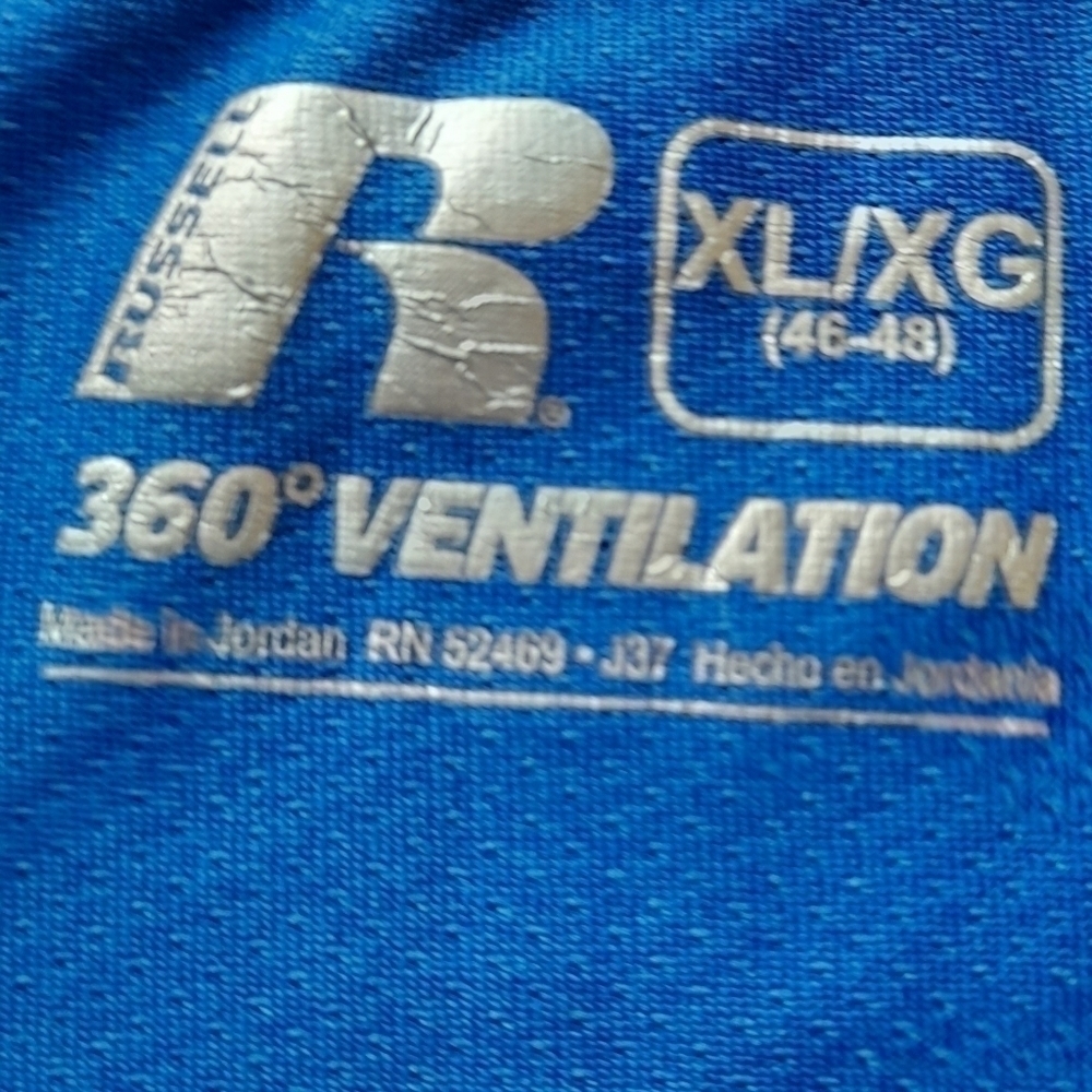 RUSSELL 360 degrees Ventilation Shirt Mens Size XL Blue - Picture 4 of 5